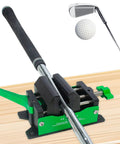 Golf Club Regripping Kit with Quick Release Vise Clamp for Grip Removal and Shaft Work Aluminum Golf Shaft Vise on wooden surface