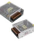 24V DC Power Supply Driver For LED Strip Lights And 3D Printers, 100W Output, aluminum alloy enclosure, top and angle view