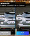 Comparison of 1080p Full HD and 2K QHD Outdoor Security Camera With 24 Hour Recording, Advanced Person and Vehicle Detection.