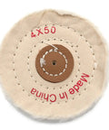 Ultimate Cotton Polishing Wheel For Fast Buffing And Mirror Shining On Metal Wood And Plastic, 100mm size with leather center.