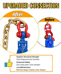 Upgraded Snatch Block With Chain Four Ton WLL Built Tough Heavy Duty Pulley For One Half Inch Wire Ropes Towing And Recovery Rollback Wrecker Car Carrier Tow Truck Accessories, after-before connection