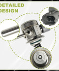 Detailed view of High Pressure Fuel Pump For Ford Focus 2.0L 2013-2018 Police Sedan Escape Fusion Taurus Edge Explorer Lincoln MKC MKT MKZ AG9Z-9350-B M73123 Replacement Part With Easy Install And Plug And Play, showing design elements.