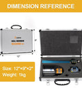 8 Inch Digital Angle Ruler Featuring Bright Lcd Panel And Integrated Spirit Level For Dead On Readings inside a silver case, size 12"x9"x2".
