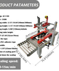 Adjustable Width Height Automatic Carton Sealer Box Tape Machine 110V Stainless Steel Roller Heavy Duty Packaging for Shipping Stores with detailed parameters
