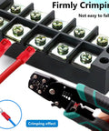 245 Pcs Fork Spade Wire Connectors Kit For 22-16 16-14 12-10 AWG M4 U Type Crimp Terminals Tinned Red Blue Yellow in action