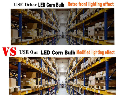 Comparison of warehouse lighting with other LED bulb vs. 250W LED Corn Bulb E39 Base Drop In Replacement For 1000W Metal Halide HID HPS Lighting 5000K Daylight 35000 Lumens Ultra Bright With Aluminum Heat Sink And Built In Fan For Energy Efficient High Bay Lighting