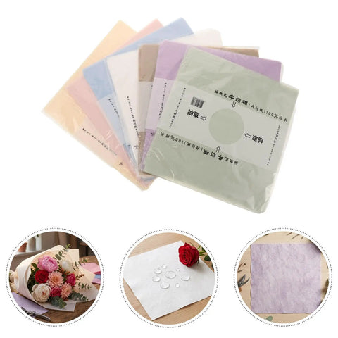 Waterproof Bouquet Wrapping Paper 266 Sheets With Easy Pullout Tissue For Flowers And Florist Arrangements Fine Surface Gift Packaging Wrap Moisture Barrier Flower Tissue Paper For Fresh Arrangements in assorted colors