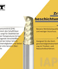 Speed Tiger solid carbide CNC end mill, 1/4 in diameter, single-flute spiral, ZrN coated