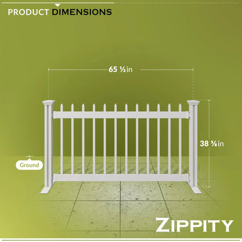Portable White Vinyl Picket Fence Kit With One Panel And Post, Freestanding Indoor Outdoor Fence For Temporary Events, Easy Install For Backyard Vibes, Parties, And Boundaries, Finishing Post Required