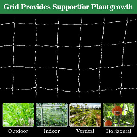 Heavy Duty Garden Trellis Netting 5 By 15 Feet Polyester Nylon Square Mesh For Climbing Plants Fruits Vegetables And Vines