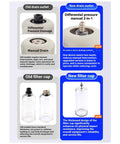 Comparison of old and new drain outlets and filter cups showcasing improvements in Pro Grade All In One Air Filter Regulator Combo.