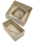Totally Legit High Capacity Nonwoven Underwear And Sock Organizer Boxes, beige fabric, foldable design, for closet organization.