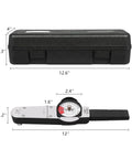 Dial Indicator Torque Wrench With One Half Inch Drive 0-100 Nm Range High Precision Torque Meter 3 Percent Accuracy Pro Grade Tool shown with dimensions