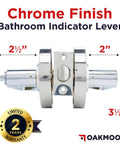 Chrome Commercial Door Handle And Bathroom Door Lock With Vacant Occupied Indicator For Public Restrooms In Industrial Buildings