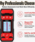 Heavy Duty Wall Scanner And Stud Finder With Smart Sensor Digital Lcd Display showing measurement modes and LED indicators.