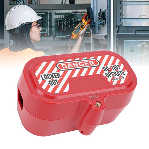 Heavy Duty Plug Lockout Box With Self Cylinder Design, Pro Grade PA And ABS Construction, used in electrical equipment maintenance