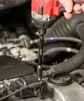 Close-up of Three Piece Magnetic Bit Holder Set With Quarter Inch Hex Shank For Power Drills And Drivers in automotive repair