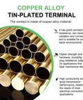 Copper alloy tin-plated terminal rods, noted for corrosion resistance and high strength, suitable for electronic connections.