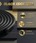 Heavy Duty Rubber U Channel Edge Trim 34.8 Feet Door Seal Strip Black for protection, flexible design, tight grip display