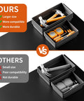 Comparison of Epic 69 Piece Tool Drawer Organizer Set In Five Sizes showing larger, compatible trays versus smaller alternatives.