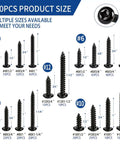600 Piece Stainless Steel Wood And Sheet Metal Screws Set With 18 Sizes Self Tapping Phillips Pan Head Coarse Thread Chart