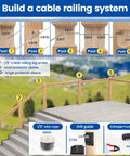 Diagram of 60 Pack 1/8 Inch Cable Railing Hardware Kit With Left And Right Handed Thread Swage Lag Screws For Wood Posts In T316