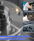 Close-up of Wheel Hub Bearing Assembly 5 Lug With ABS Compatible With Audi A3 Quattro Q3 TT And VW Models 2006 2018 in steel material.
