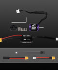 MBL32 G2 Waterproof Brushless ESC and 1721 Purple Viper Outrunner Motor for 1/18 TRX4M Ascent 18, components displayed