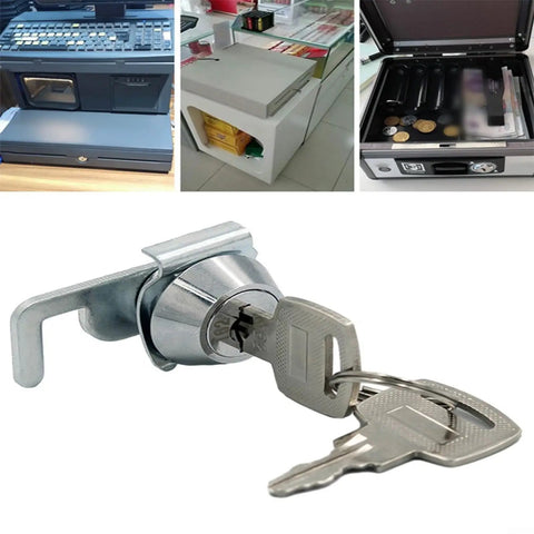 Zinc Alloy Cam Lock With Quick Clip Heavy Duty Security for cash drawers, metal cabinets, POS terminals, vending machines and lockers in silver