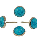 25 Pack 7 16 Inch Turquoise Marble Upholstery Nails And Sofa Tacks For Furniture Makeovers shiny turquoise tacks with metal shafts