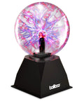 6 Inch Plasma Ball Light With Touch And Sound Activation Lightning Globe For Home Desk Fun Lit Interactive Science Toy 12V Power Adapter Plug Gift For Teens And Kids displayed on a black base