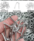 Close-up of Pro Grade 220 Piece Heavy Duty Fencing Staples Kit, U Shaped Wire Nails For Mesh, Chain Link, And Woven Fence.
