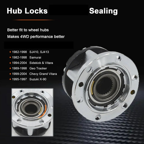 Pro Rock Solid Zinc Alloy Wheel Locking Hubs For Suzuki Samurai Vitara Jimny 26 Spline Axle Connectors Offroad Traction Locks close-up view