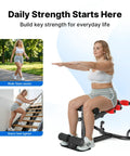 Premium Solid Deep Squat Trainer Built Tough For Heavy Souls Featuring Adjustable Dual Spring Assist And Knee Friendly Setup For Hella Smooth Glute Workouts At Home, user demonstrating seated squat form.