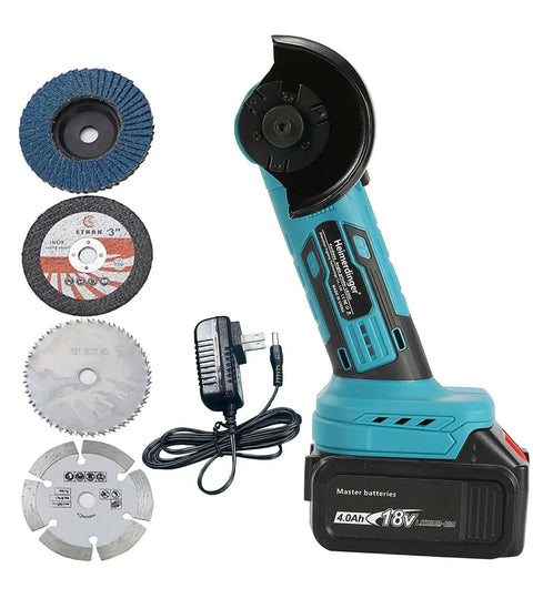 Cordless Brushless Mini Angle Grinder With 4000mAh Battery, 19500 RPM, Grab N Go Portable Metal Grinding And Cutting Tool