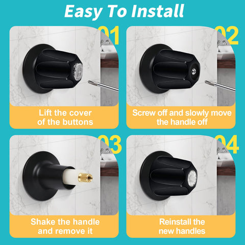 Installation steps for Matte Black 3 Piece Shower Knob And Tub Spout Kit For Tub Shower Faucets With Hot Cold Diverter Handles