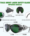 Tough As Nails Laser Safety Glasses For IPL Hair Removal With Broad Spectrum Protection And OD 4 Plus Rating, lightweight design and anti-slip sleeves.