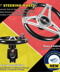 All In One 150HP Outboard Hydraulic Steering Kit With 13 Inch Plated Alloy Steering Wheel, 25 CC Helm Pump, Cylinder, And 26.8 Foot Cuttable Hoses For Yamaha, Honda, Suzuki, Mercury, Bay Boats, Pontoon