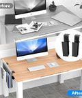 Adjustable Side Laptop Mount That Clamps Straight Up To Your Desk showing before and after workspace organization.