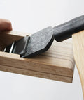 Japanese Block Plane 50mm For Woodworking, Kanna Smoothing Plane hand planer tool with Eco Oak body, showing blade insertion.