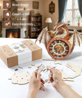 Epic 3D Dragon Clock Kit For Adults With Pendulum Wooden Puzzle Wall Decor Realistic Dragon King Theme Removable Pendulum And Hour Hand Perfect Gift For Men And Women Who Dig Puzzles And Home Decor. hands assembling eco Linden wood dragon clock kit