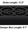 Scroll Design Floor Register 4x10 In Textured Black 8 Pack Decorative Steel Floor Vent With High Impact Plastic Damper Box Powder Coated