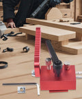 Beefed Up Adjustable Miter Track Stop For Table Saw And CNC Router Table Red Aluminum Alloy T Slot Fence Flip Stop Jig
