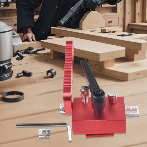 Beefed Up Adjustable Miter Track Stop For Table Saw And CNC Router Table Red Aluminum Alloy T Slot Fence Flip Stop Jig
