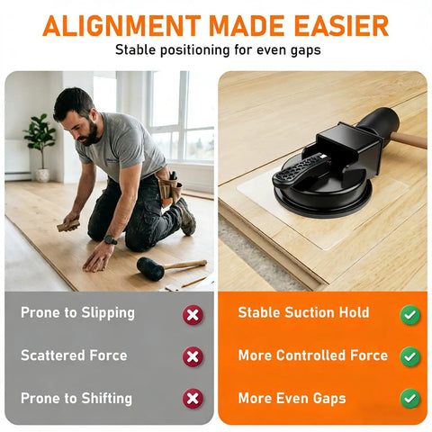Floor Gap Fixer Tool For Quick Home Repair In Minutes Two Step Suction Cup System No Pro Needed With Five Sticky Pads For Textured Floors