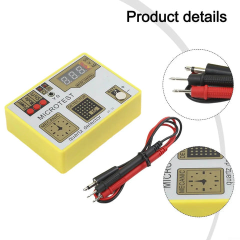 Multifunction Watch Pulse Tester Kit For Quartz Movement Accuracy Checks And Demagnetizing with cables in a yellow case