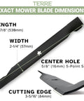 Dimensions of Two Pack High Lift Mower Blades For 42 Inch Decks Fits Craftsman Ariens Husqvarna Poulan Snapper Sears Replacement