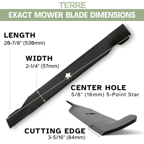 Dimensions of Two Pack High Lift Mower Blades For 42 Inch Decks Fits Craftsman Ariens Husqvarna Poulan Snapper Sears Replacement