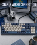 Full Size Gasket Mount Mechanical Keyboard With Wired Usb And Built In Windows Mac Switch for a vintage workspace setup.