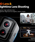 Dope Dual Lens 4K Action Cam With 20MP Photos 6 Axis EIS Stabilization 8X Zoom Dual IPS Screens HD and Nighttime Shooting